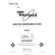 WHIRLPOOL MW3200XW0 Parts Catalog