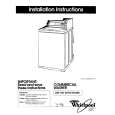 WHIRLPOOL 4CA2782XYG0 Installation Manual