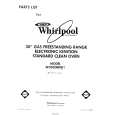 WHIRLPOOL SF3020ERW1 Parts Catalog