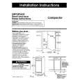 WHIRLPOOL TC800SPDB1 Installation Manual